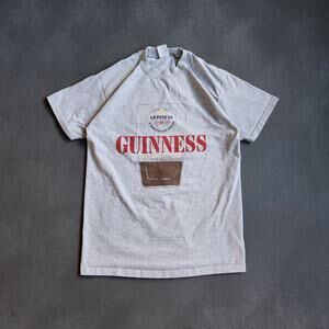 Vintage Guinness Dublin Draft Beer Grey Shirt Large